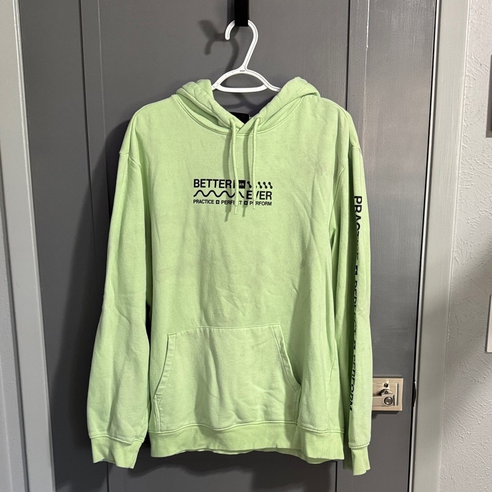 H&M Light Green Graphic Hoodie